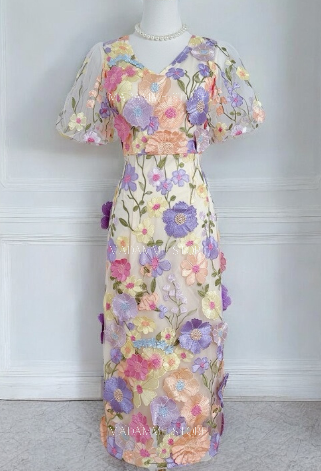 Vestido Flores 3D