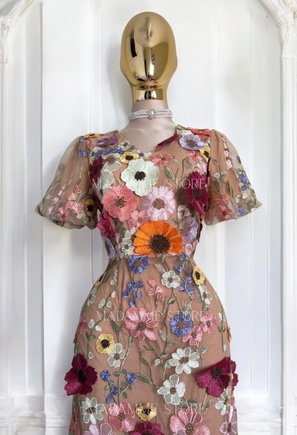 Vestido Flores 3D