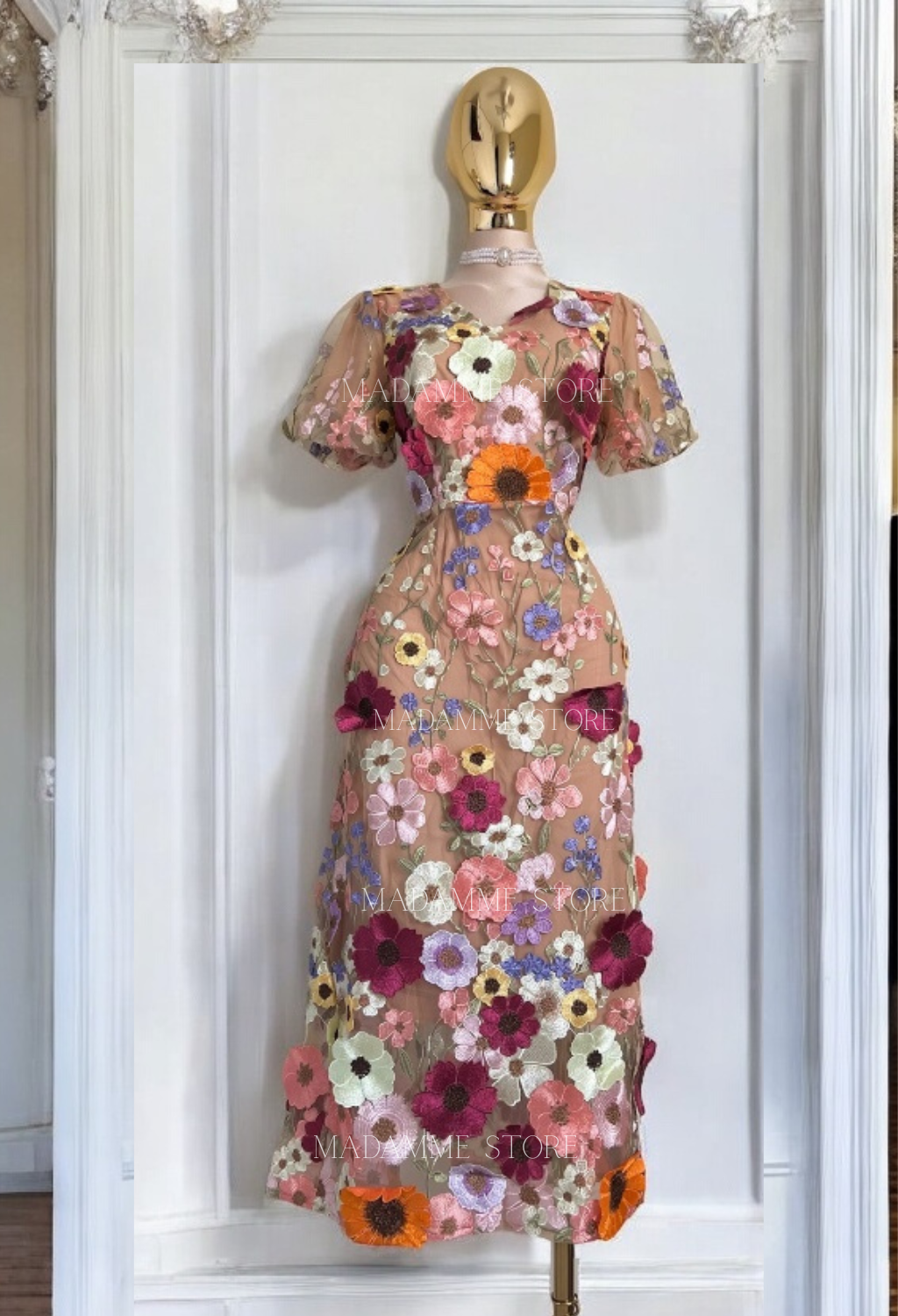 Vestido Flores 3D