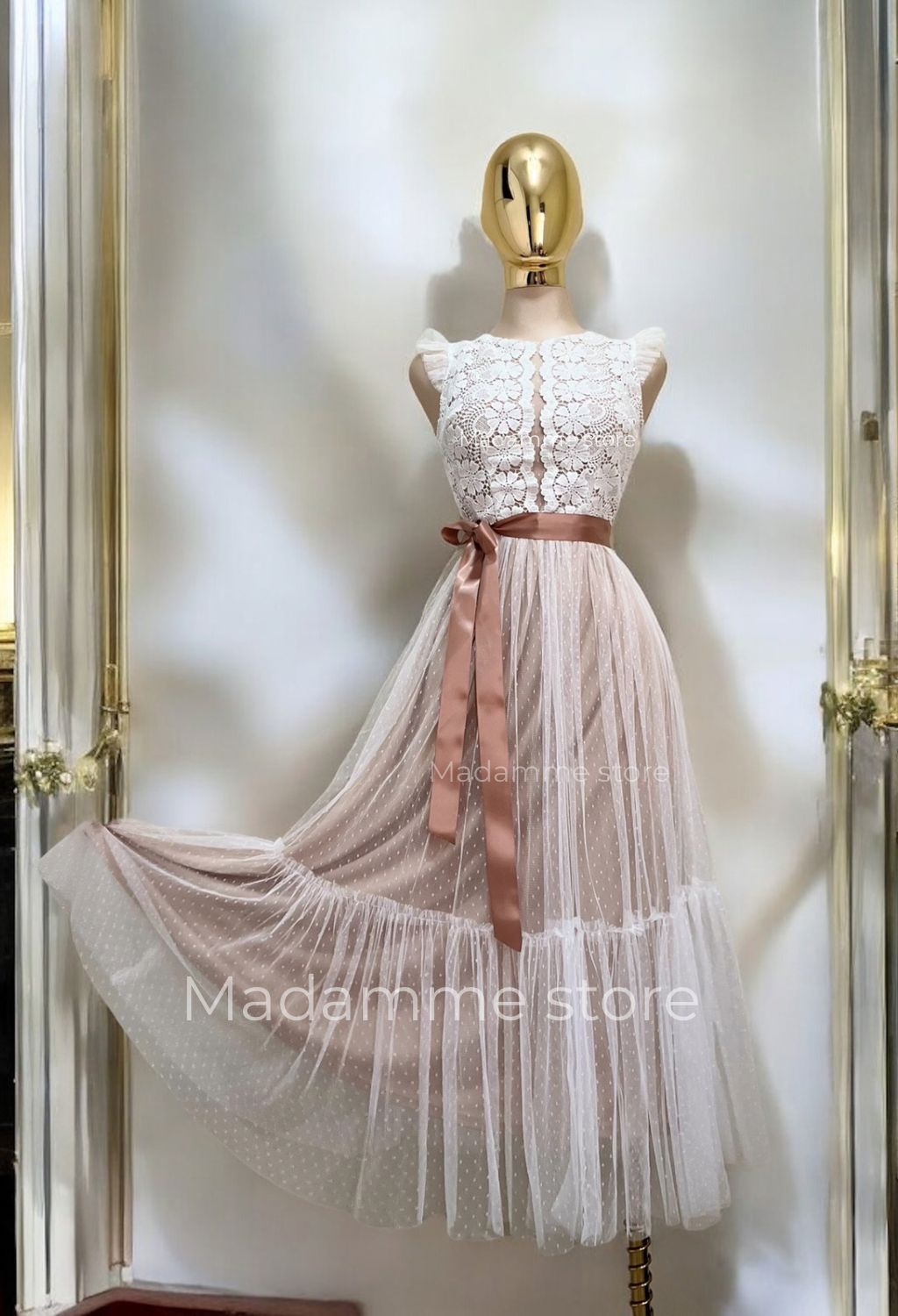 Vestido Chantilly Rose