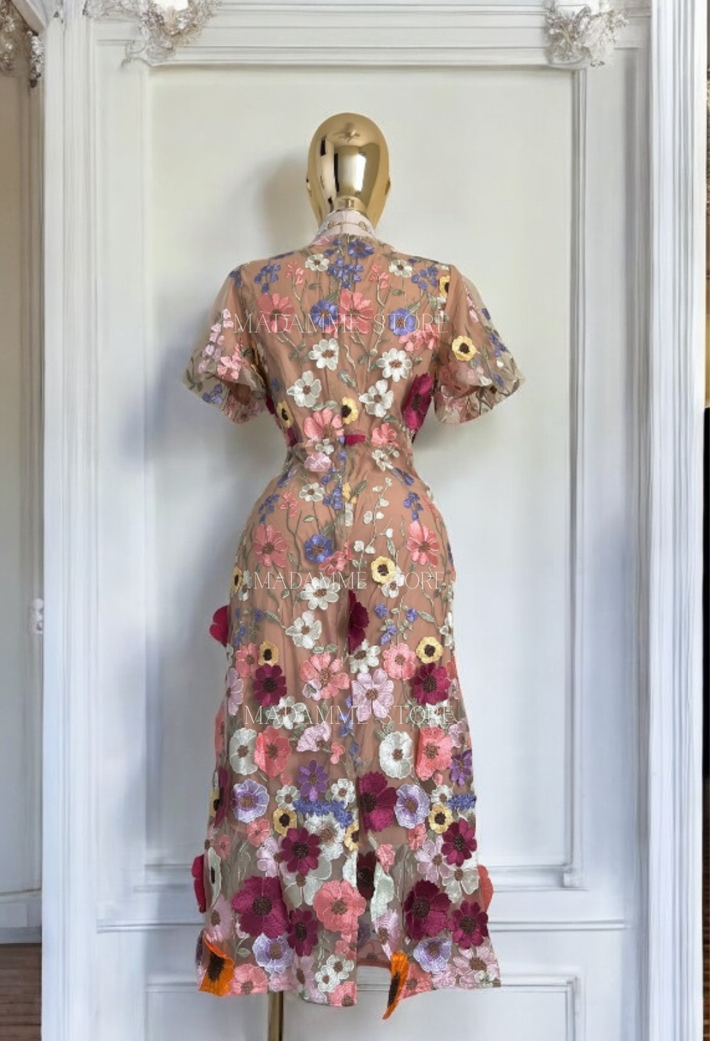 Vestido Flores 3D