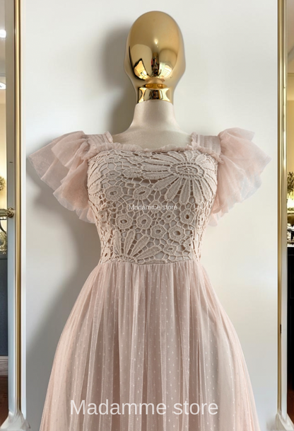 Vestido Blush Plumetti