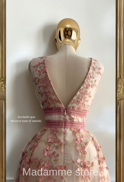 Vestido Doncella de Rosa