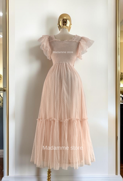 Vestido Blush Plumetti