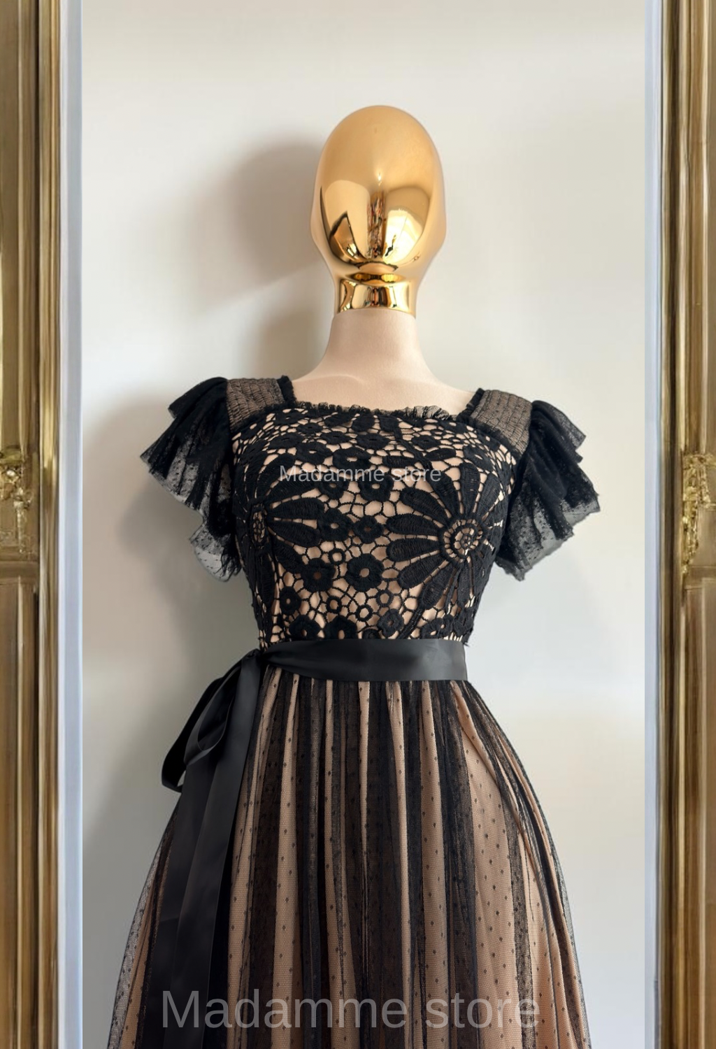 Vestido plumetti negro