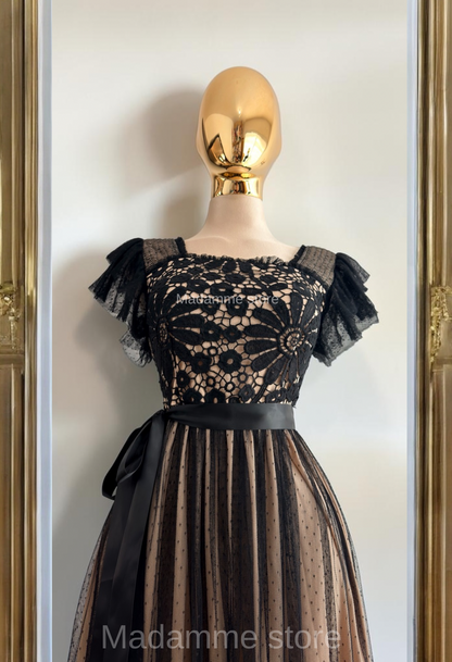 Vestido plumetti negro