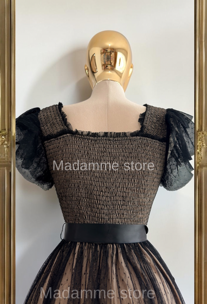 Vestido plumetti negro
