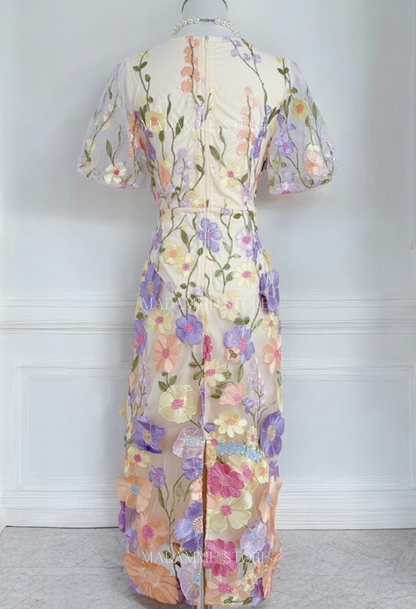 Vestido Flores 3D