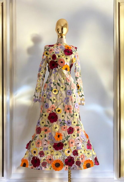 Vestido sueño floral 3D
