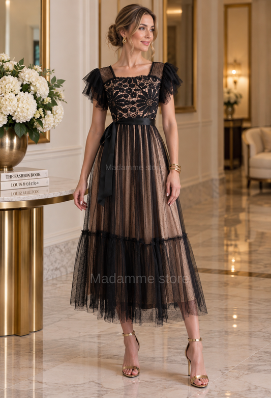 Vestido plumetti negro