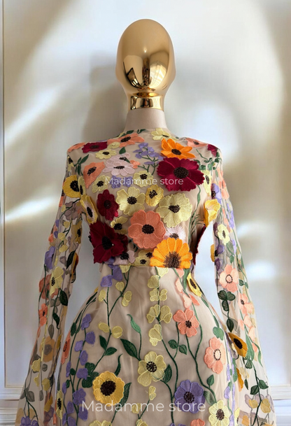 Vestido sueño floral 3D