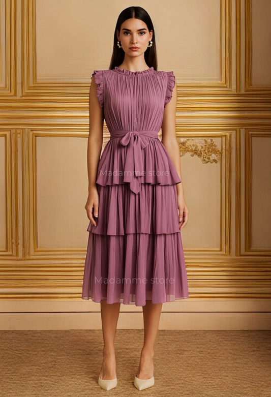 Vestido Romance Malva