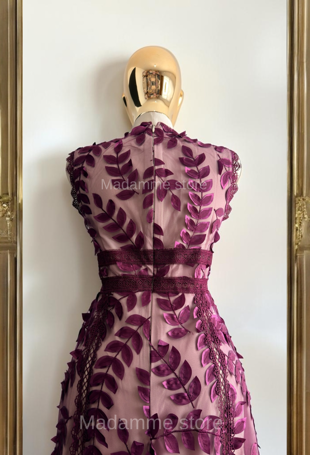 Vestido hojas de Borgoña