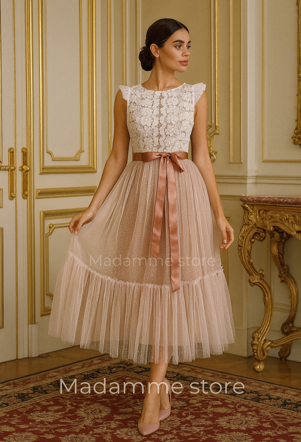Vestido Chantilly Rose