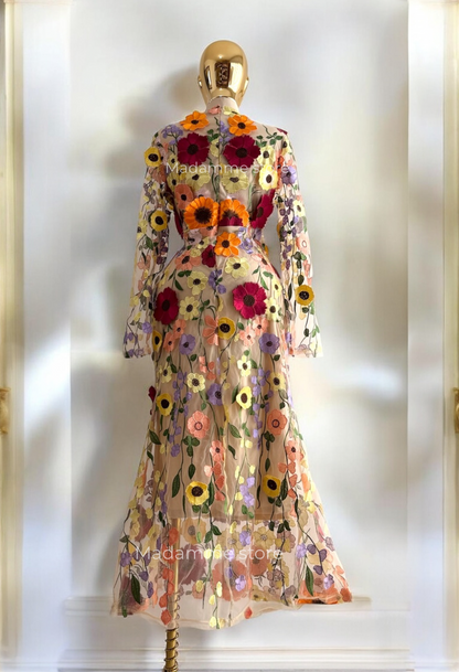 Vestido sueño floral 3D