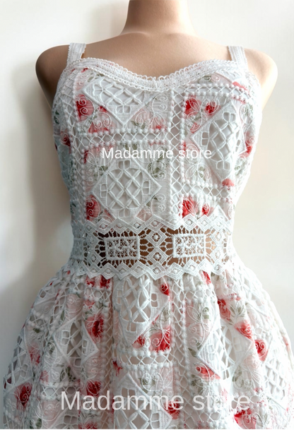 Vestido Rosas sobre Marfil