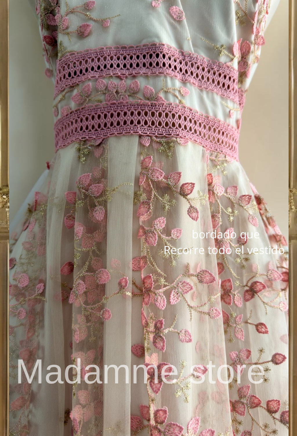 Vestido Doncella de Rosa