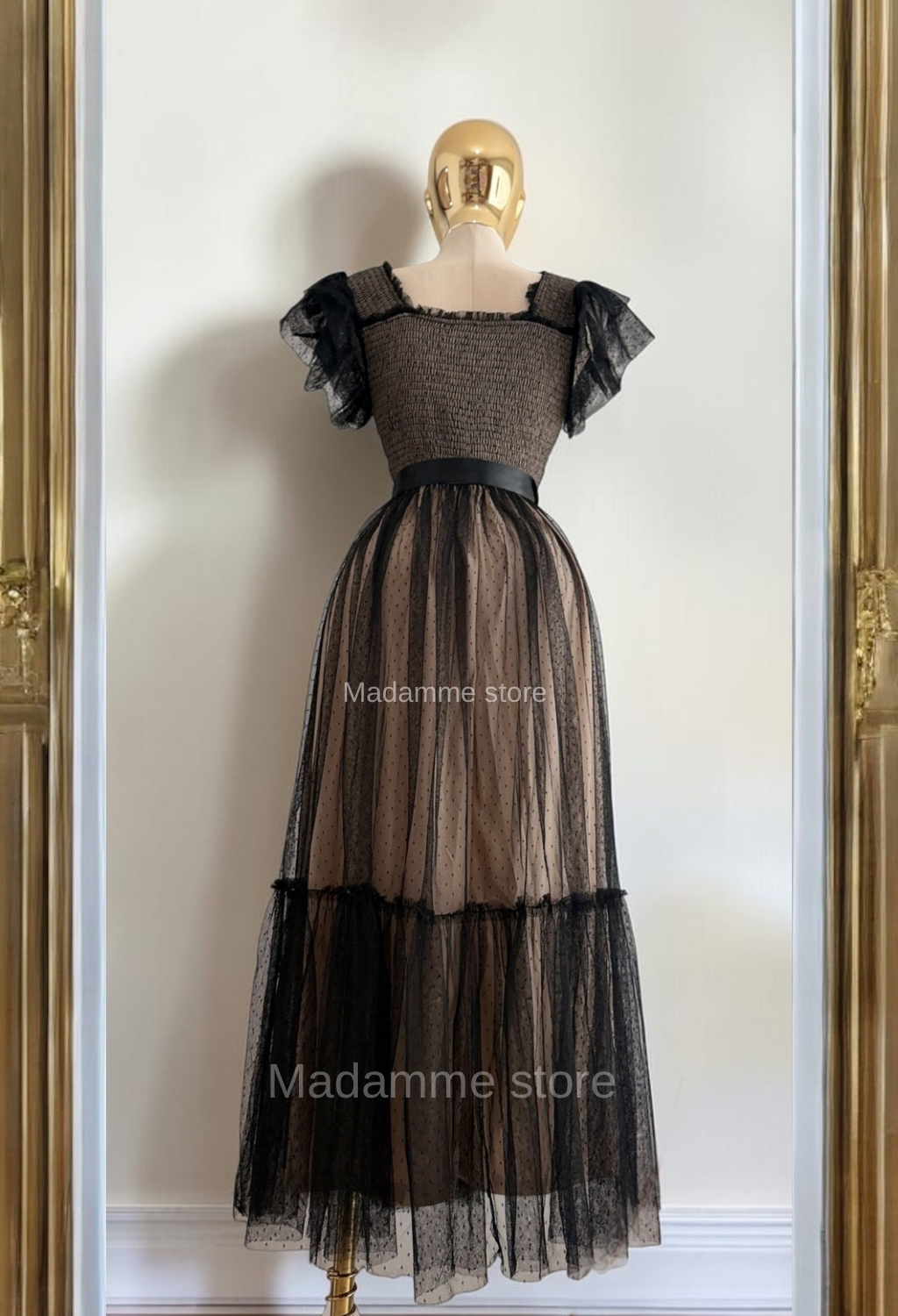 Vestido plumetti negro
