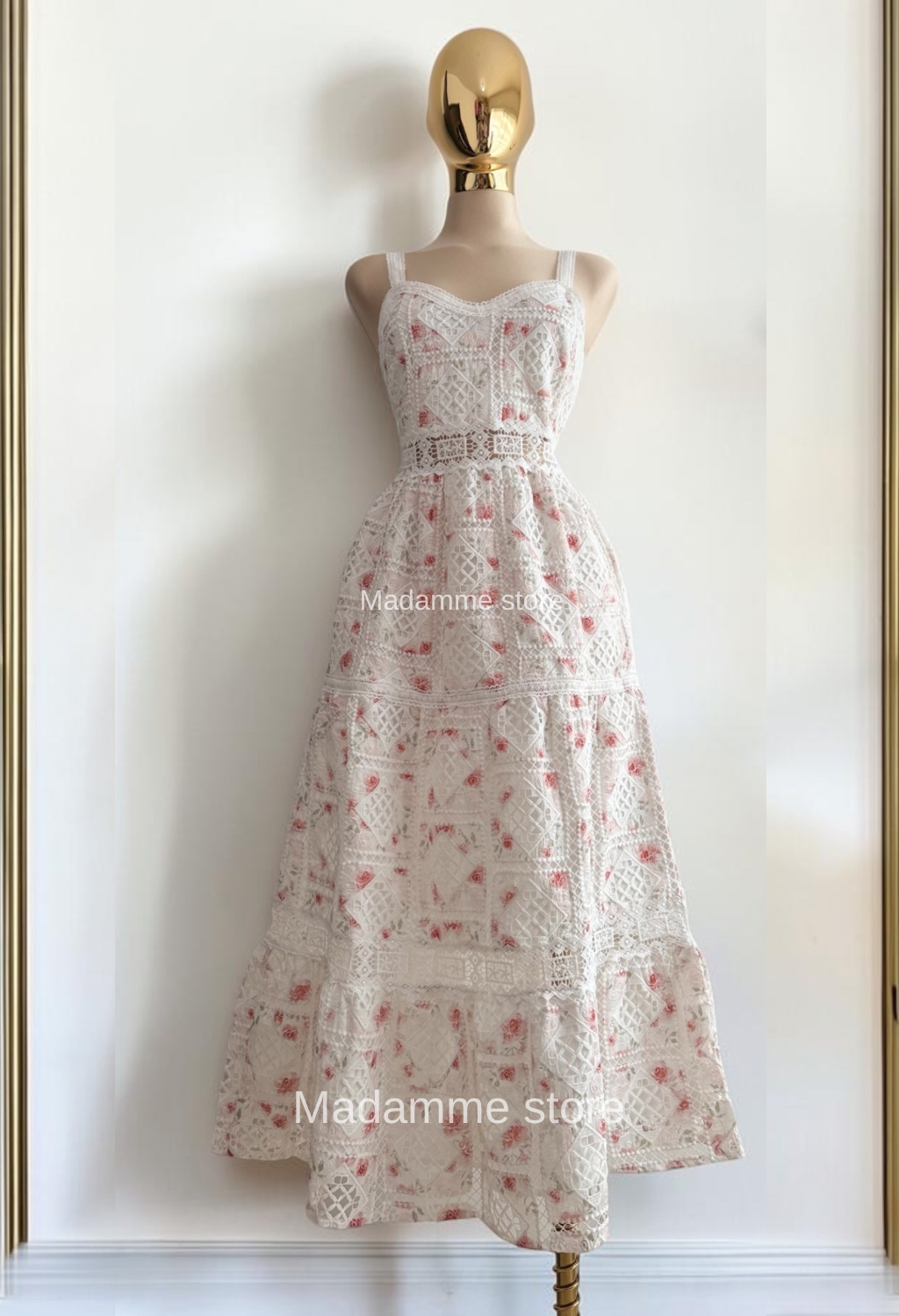 Vestido Rosas sobre Marfil