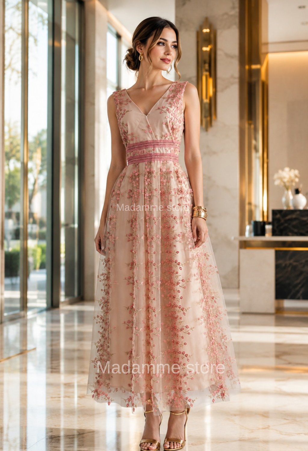 Vestido Doncella de Rosa