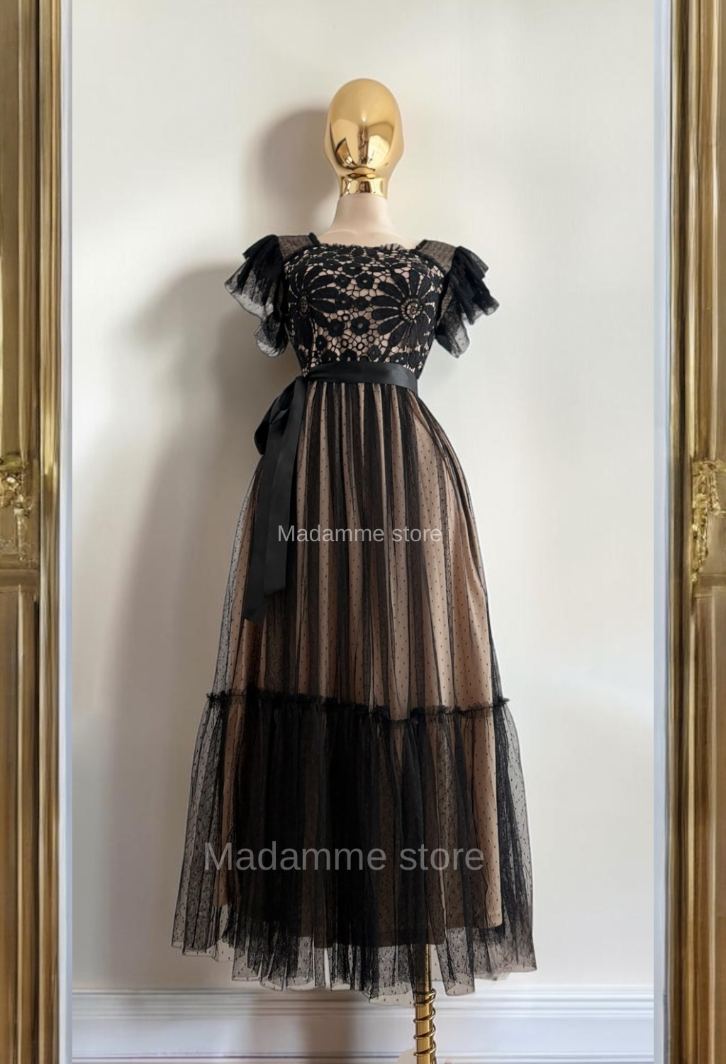 Vestido plumetti negro