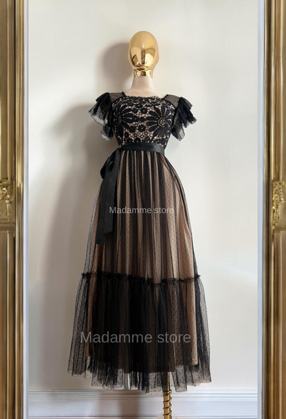 Vestido plumetti negro