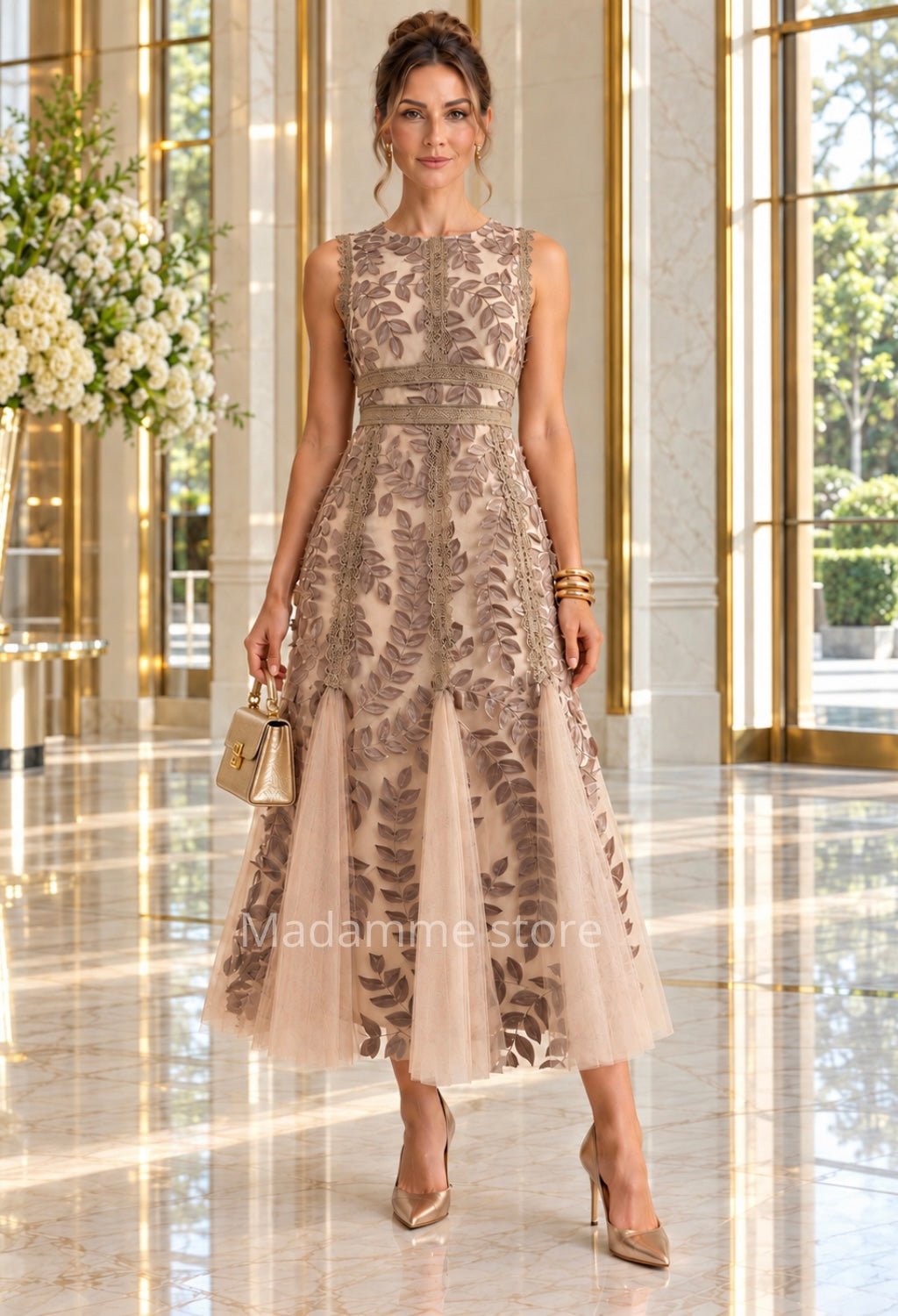 Vestido Romance de Moca