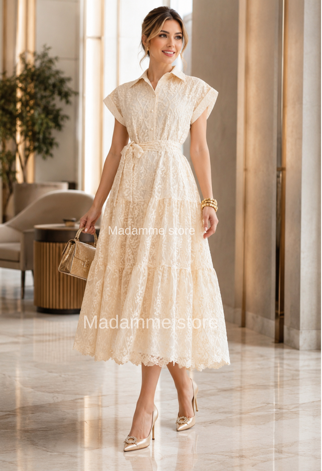 Vestido Del jardín bordado