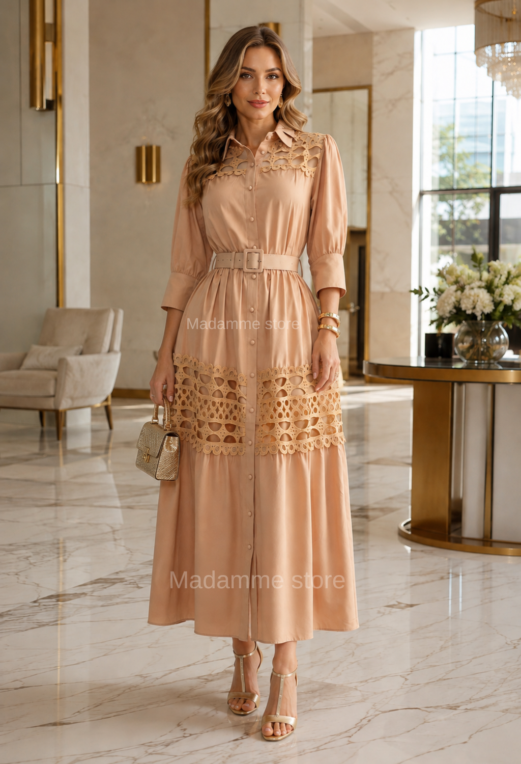 Vestido Café Latte Couture