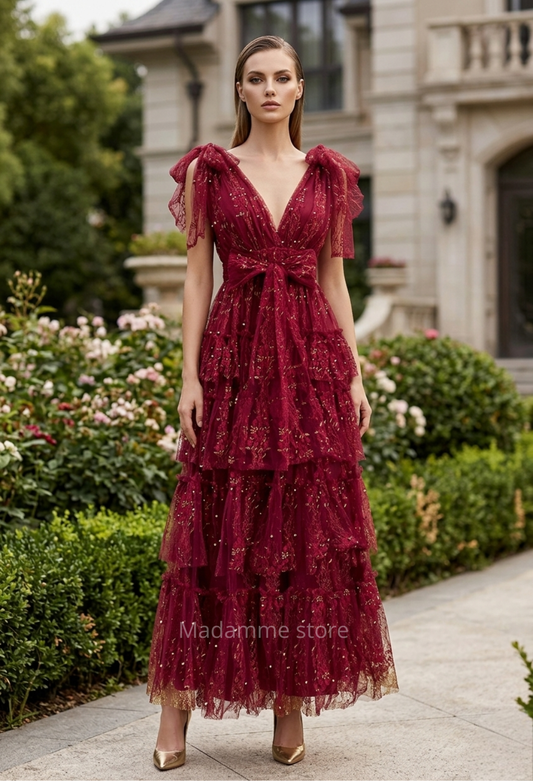 Vestido Encanto Carmesí