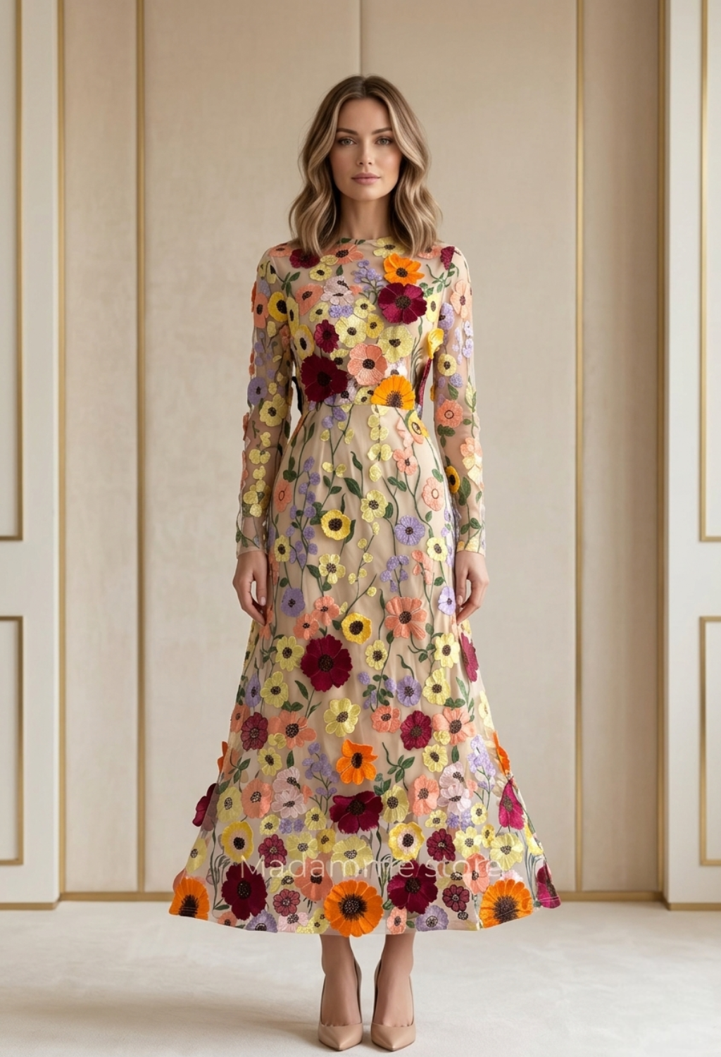 Vestido sueño floral 3D