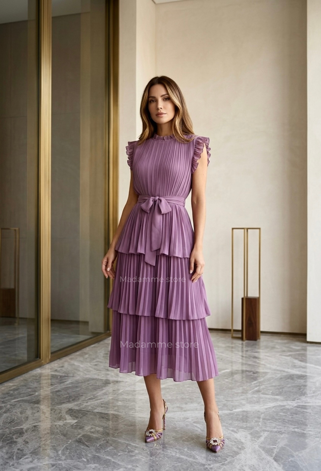 Vestido Romance Malva