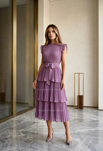 Vestido Romance Malva