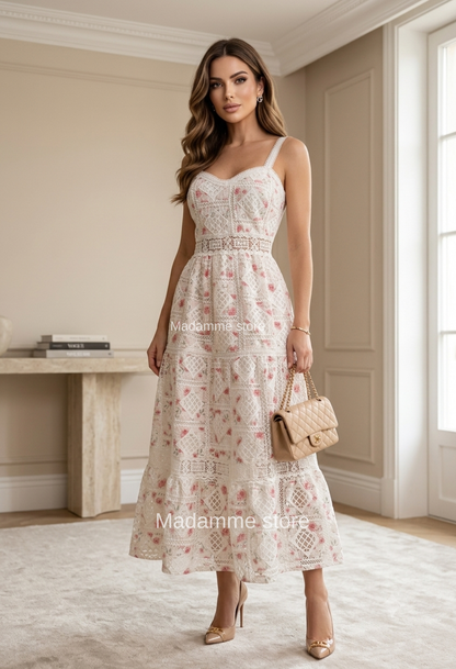 Vestido Rosas sobre Marfil